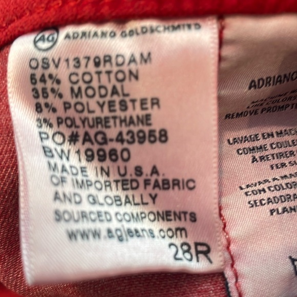 AG Farrah Skinny Red Velvet Jeans - Picture 15 of 16